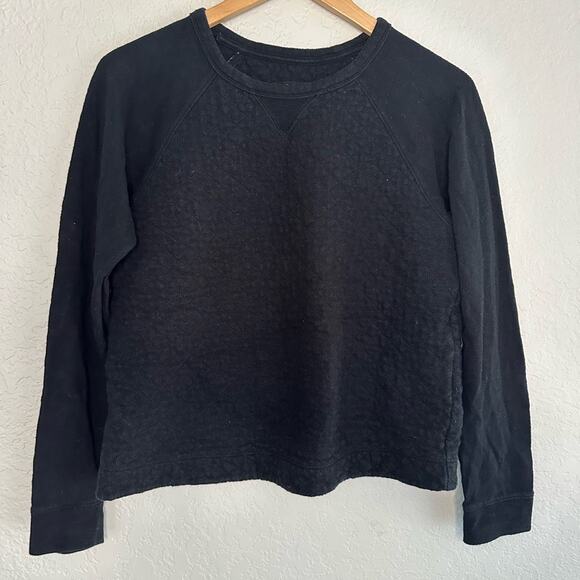 Rag & Bone Quilted Black Pullover Sweatshirt Sweater Long Sleeve Loungewear - Picture 1 of 6